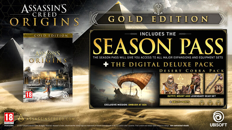 Assassin's Creed Origins Gold Edition for PC,PS4 (Digital),Xbox (Digital) Ubisoft Store