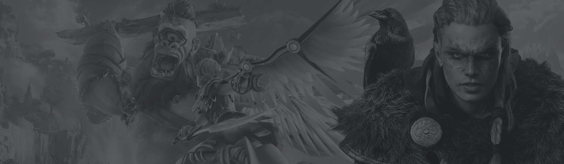 Banner representing Assassin's Creed Valhalla and Immortals Fenyx Rising